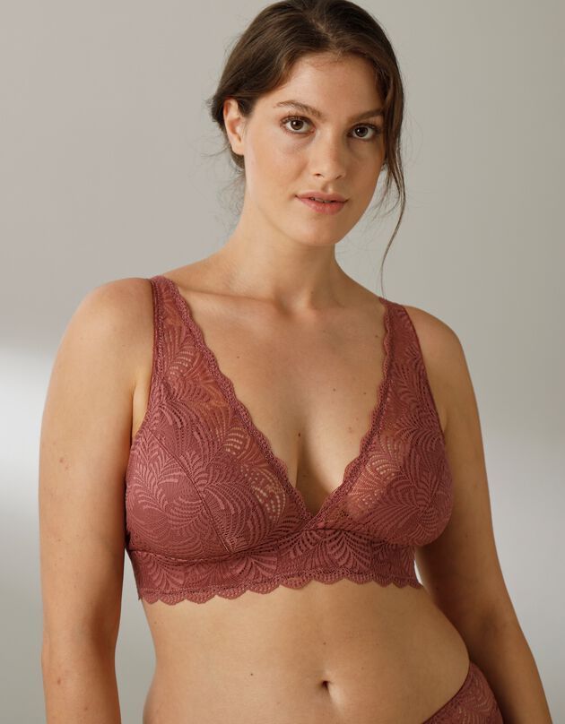 Soutien-gorge forme foulard en dentelle stretch Taripa - sans armatures (pourpre)
