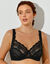 Soutien-gorge minimiseur grand maintien en dentelle - avec armatures (noir)