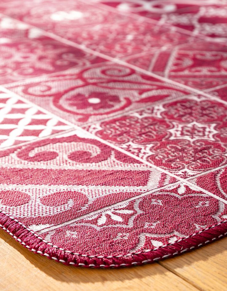 Tapis jacquard motif carreaux de ciment (rouge) Tapis jacquard motif carreaux de ciment (rouge)