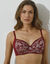 Soutien-gorge forme emboîtante dentelle florale "Capucine" - avec armatures (rouge)