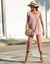Pantacourt droit stretch (rose thé)