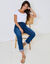T-shirt col rond manches courtes uni coton (blanc)