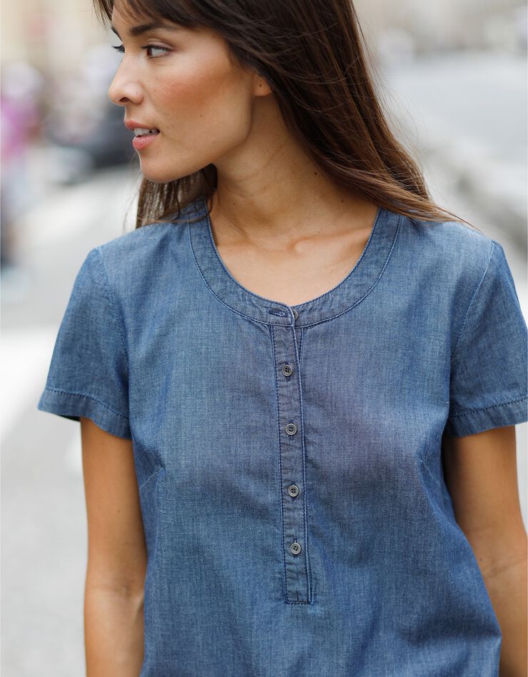 Robe forme housse denim léger (stone) Robe forme housse denim léger (stone)