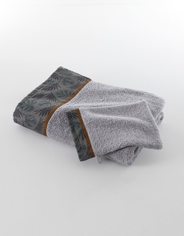 Éponge coton liteau motif jungle - 420 g/m² (gris) Éponge coton liteau motif jungle - 420 g/m² (gris)