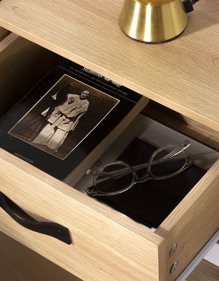 Table de chevet 1 tiroir - 1 niche (naturel)