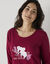 Chemise de nuit longue longues motif «koala» (cerise)