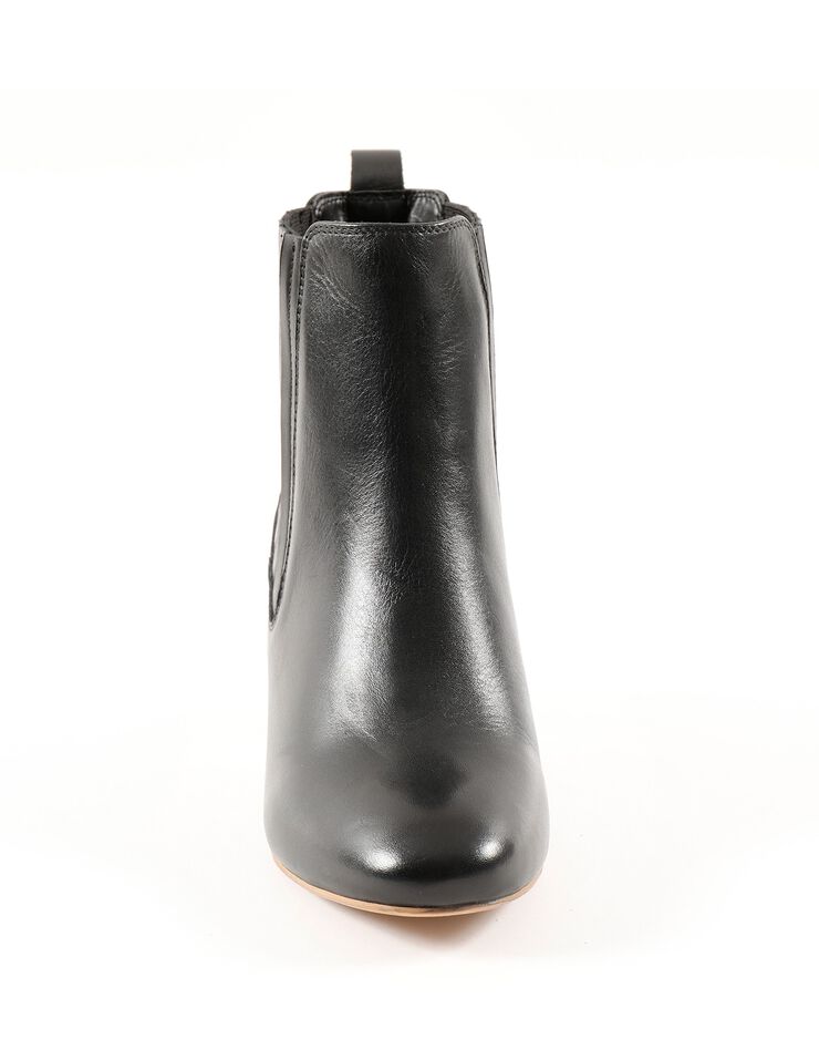 Boots à talon en cuir (noir)