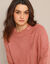 Gilet cape base jacquard, col montant (rose grisé)
