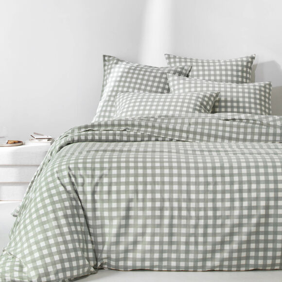 Linge de lit Lou en flanelle imprim&eacute;e (kaki clair)