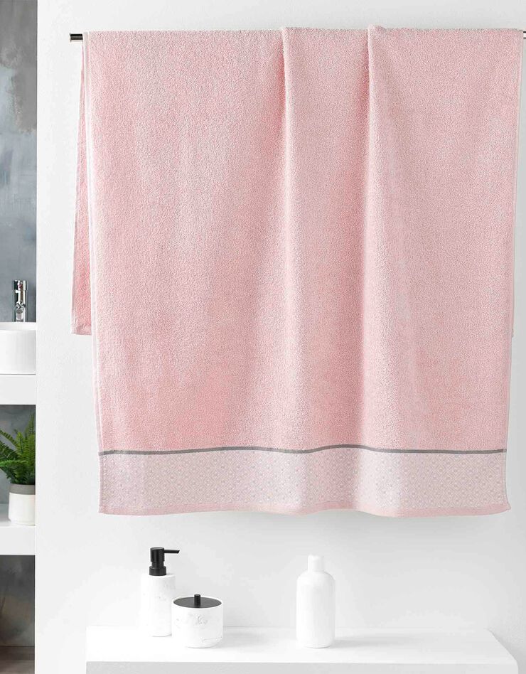 Éponge coton liteau imprimé mosaïque - 450g/m² (rose) Éponge coton liteau imprimé mosaïque - 450g/m² (rose)