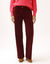 Pantalon velours coupe large taille haute, grande stature (bordeaux)