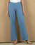 Pantalon large stretch, taille élastiquée (bleu grisé)