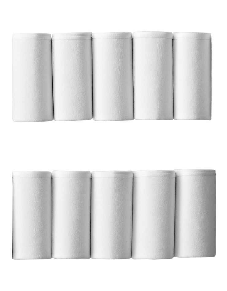 Culotte forme midi en coton extensible uni - lot de 10  (blanc)