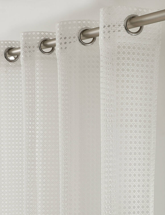 Voilage effet cannage ajouré (blanc)