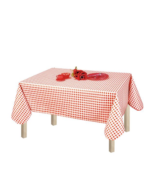 Nappe toile cirée imprimé vichy (rouge)