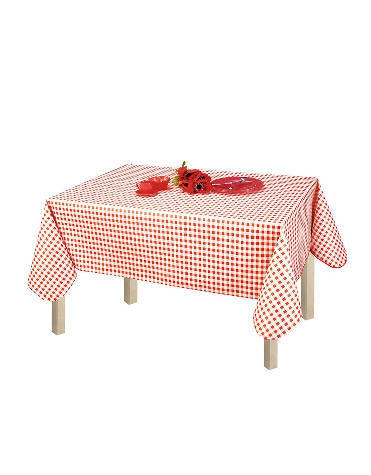 Nappe toile cirée imprimé vichy (rouge)