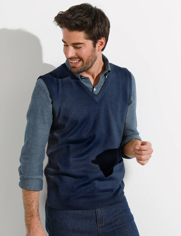 Débardeur col V (marine)