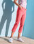 Pantacourt effet ventre plat coton stretch (corail)
