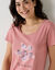 Chemise de nuit courte manches courtes  (rose)