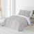 Linge de lit Alfred en coton imprim&eacute; rayures (gris)