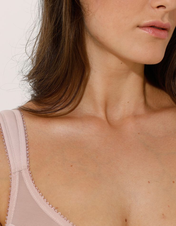 Soutien-gorge minimiseur dentelle tulle - avec armatures (poudre) Soutien-gorge minimiseur dentelle tulle - avec armatures (poudre)
