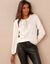 Pull ajouré col tunisien boutonné (écru)