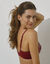 Soutien-gorge forme emboîtante dentelle florale "Capucine" - avec armatures (rouge)