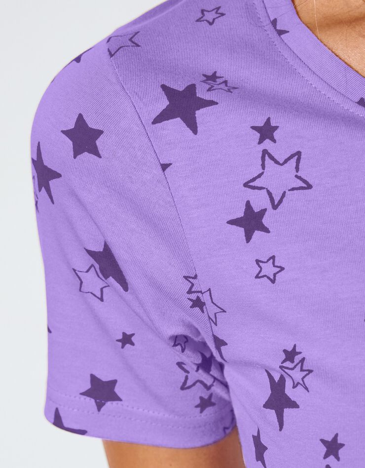 Tee-shirt imprimé étoiles (parme)