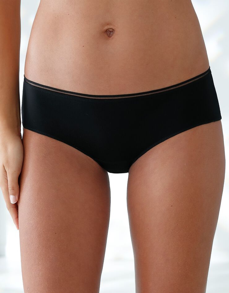Culotte forme hipster en coton stretch - lot de 4 (blanc + noir) Culotte forme hipster en coton stretch - lot de 4 (blanc + noir)