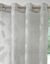 Voilage motif plumes - finition œillets (gris)