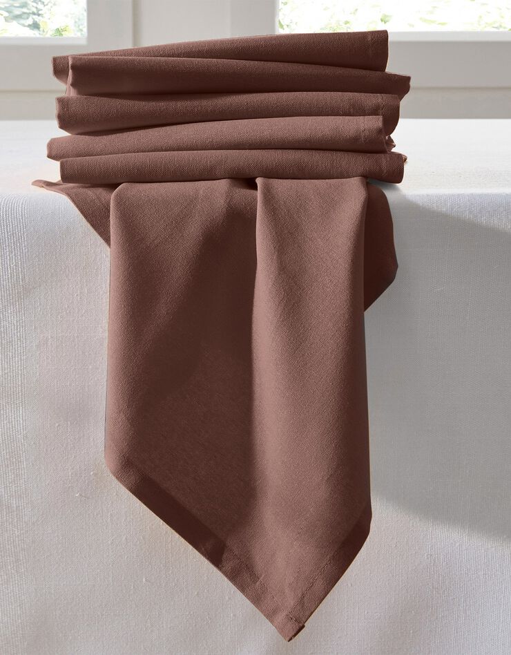 Serviette de table unie - lot de 6 (chocolat) Serviette de table unie - lot de 6 (chocolat)