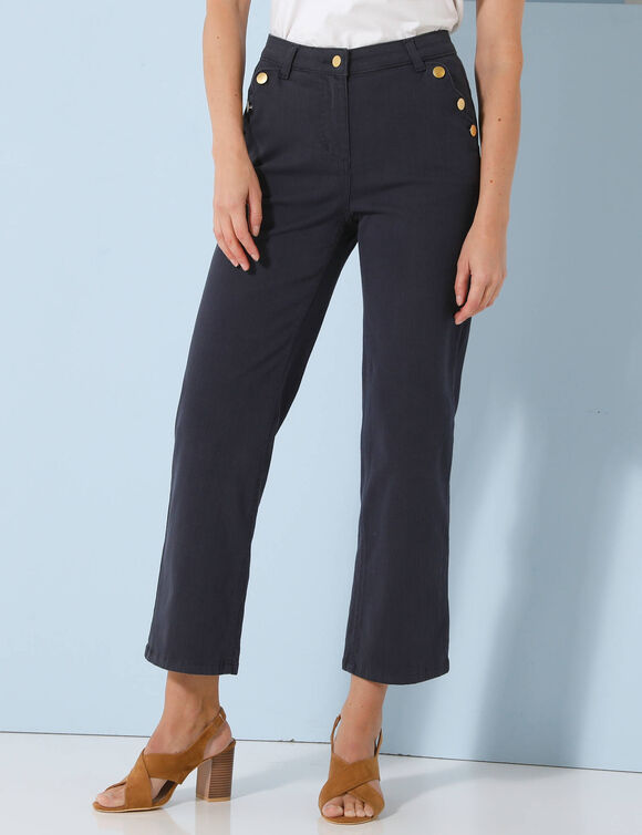 Pantalon coupe droite 7/8ème (marine)