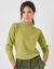 Pull col montant, laine d'agneau (vert mousse)