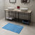 Tapis de bain motif carreaux (bleu)