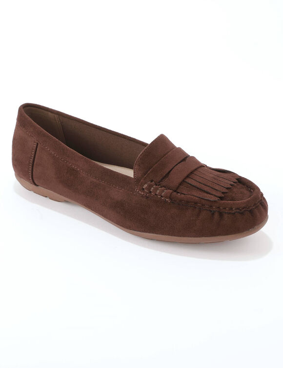 Mocassins souples textile microfibre (chocolat)