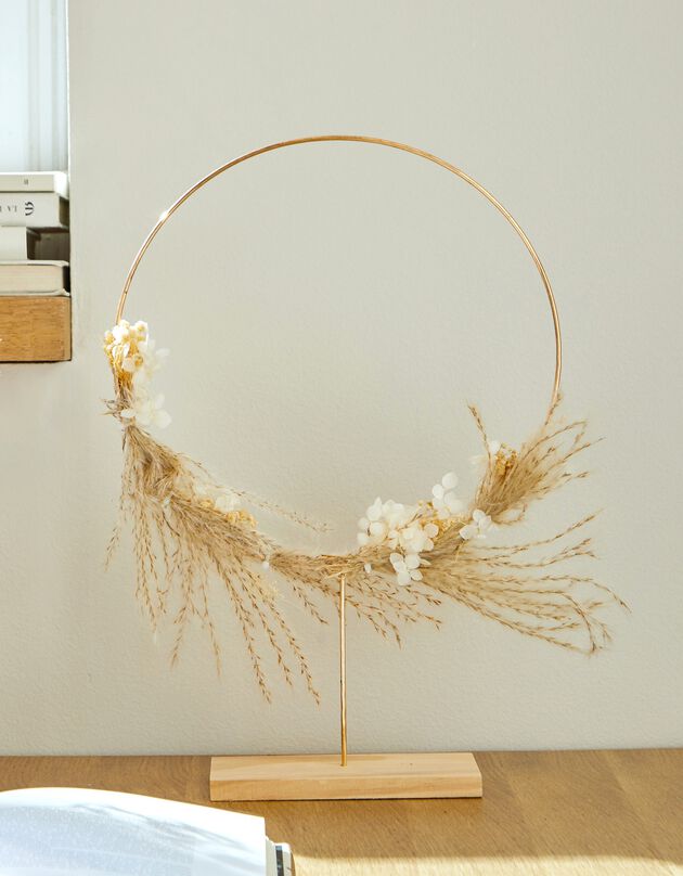 Couronne fleurs séchées à poser (naturel)