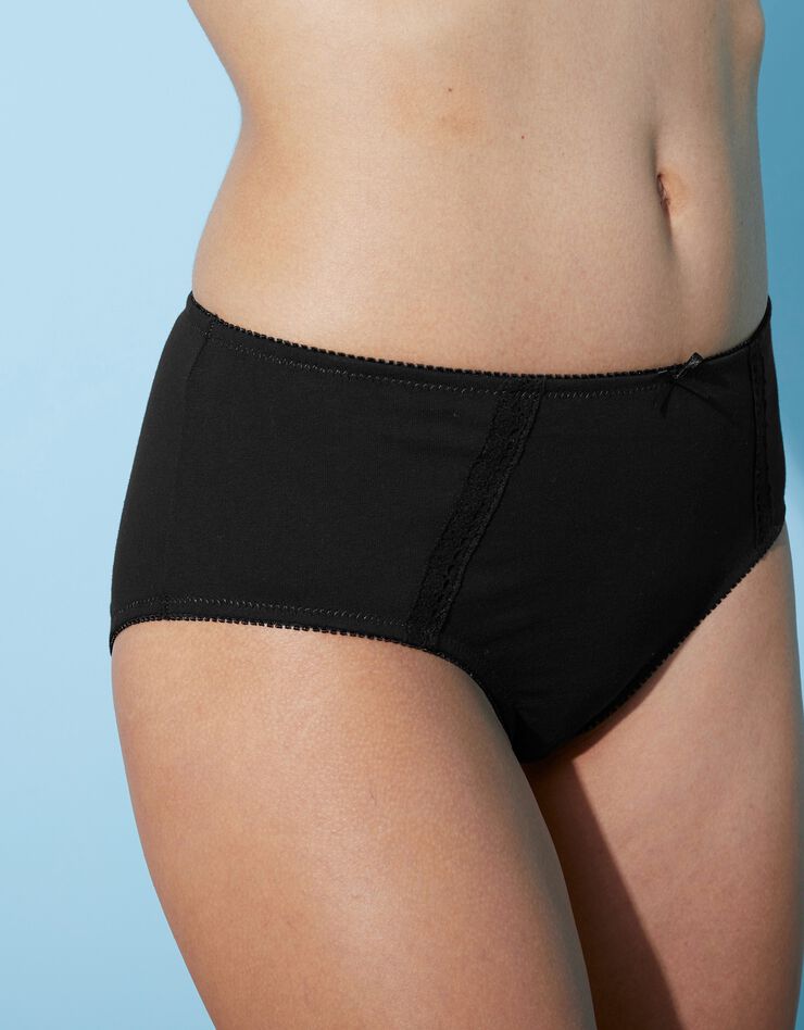 Culotte maxi en coton ajouré - Lot de 2 (blanc + noir) Culotte maxi en coton ajouré - Lot de 2 (blanc + noir)