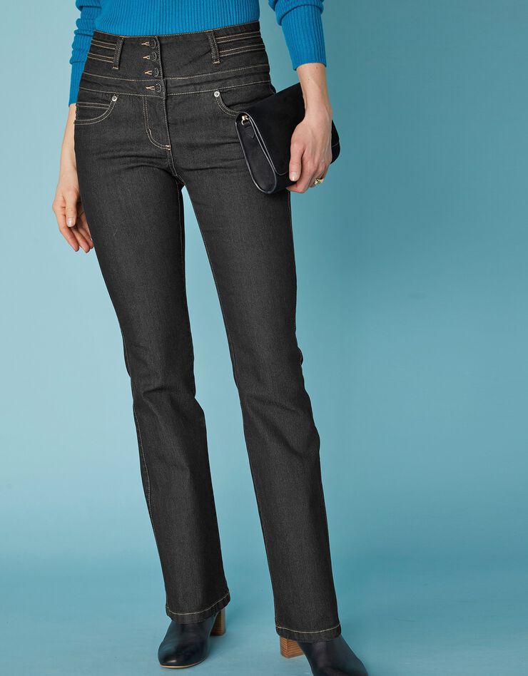 Jean coupe bootcut taille haute stretch - entrej. 78 cm (black) Jean coupe bootcut taille haute stretch - entrej. 78 cm (black)