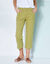 Pantacourt droit stretch (vert olive)