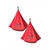 Torchons ronds éponge brodée coccinelle - lot de 2 (rouge)