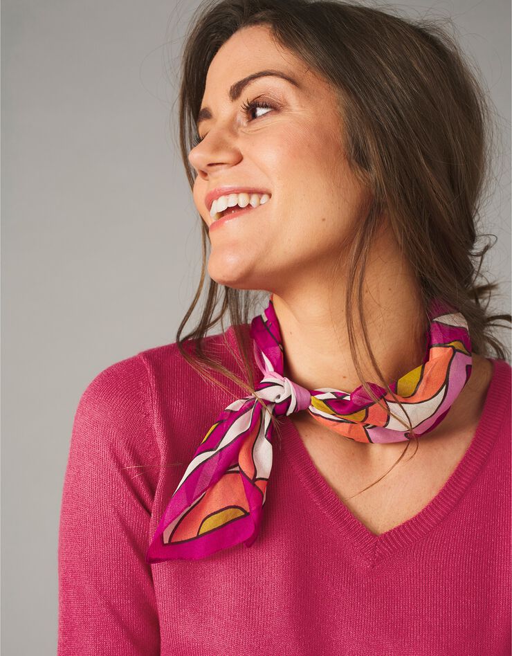 Pull col V toucher cachemire (cerise) Pull col V toucher cachemire (cerise)