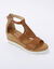 Sandales compensées ajourées (caramel)