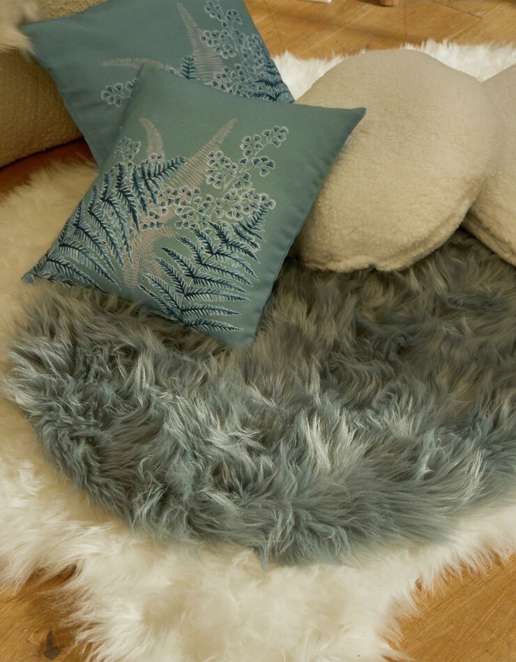 Lot de 2 housses de coussin imprimé végétal (vert)
