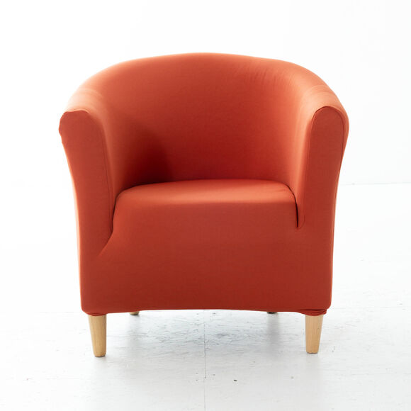 Housse unie bi-extensible fauteuil cabriolet (terracotta)