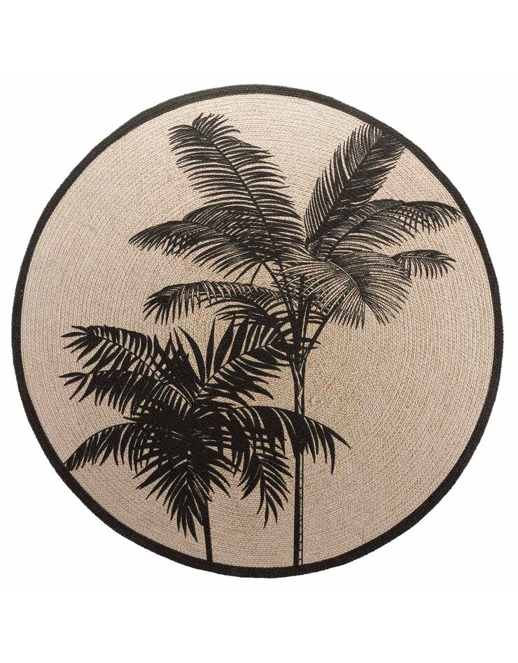 Tapis rond imprimé palmiers (imprimé) Tapis rond imprimé palmiers (imprimé)