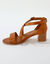 Sandales en cuir à talon (marron)