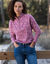T-shirt col montant zippé imprimé (prune)