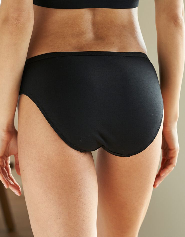 Culotte forme midi coton et dentelle - lot de 2 (noir) Culotte forme midi coton et dentelle - lot de 2 (noir)