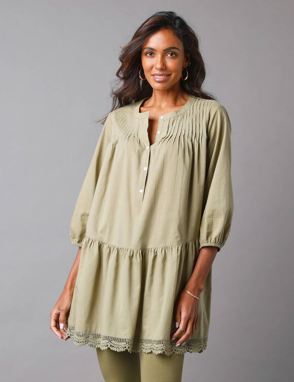 Tunique macramé manches 3/4 (bronze)