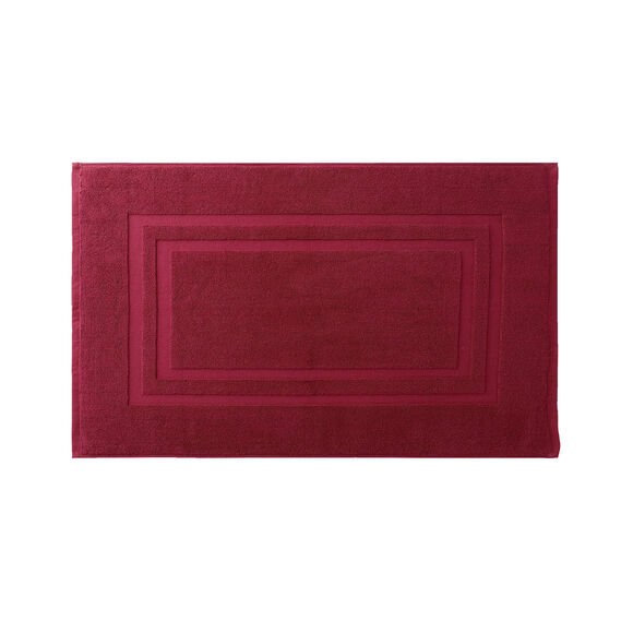 Tapis de bain éponge double liteau (lie de vin)